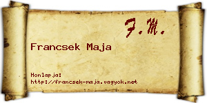 Francsek Maja névjegykártya